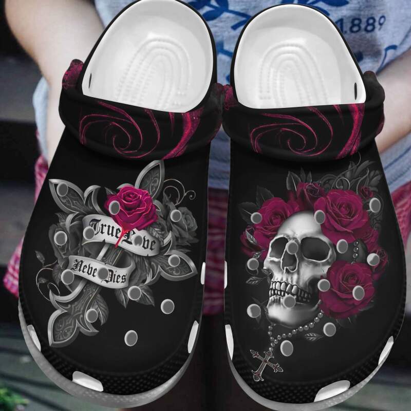 Skull True Lover Never Dies Crocs Clog Shoes