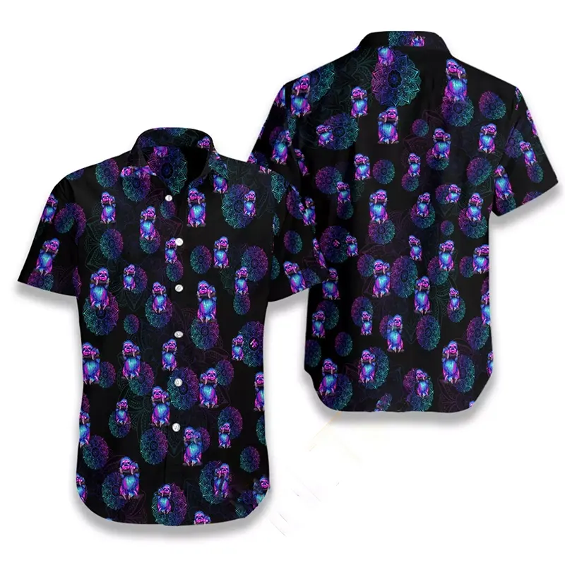 Sloth Mandala Watercolor Hawaiian shirts