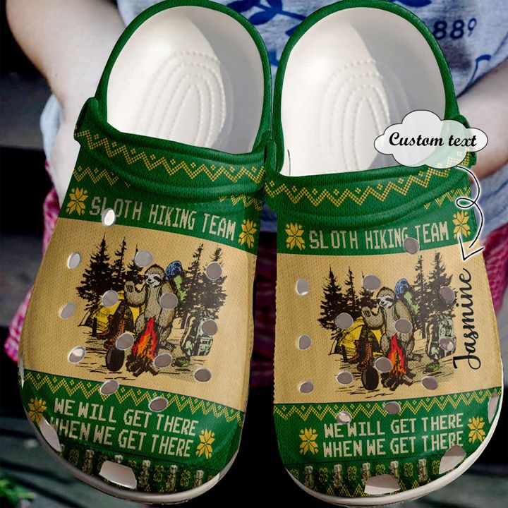 Sloth Personalized Hiking Team Crocs Clog Shoes