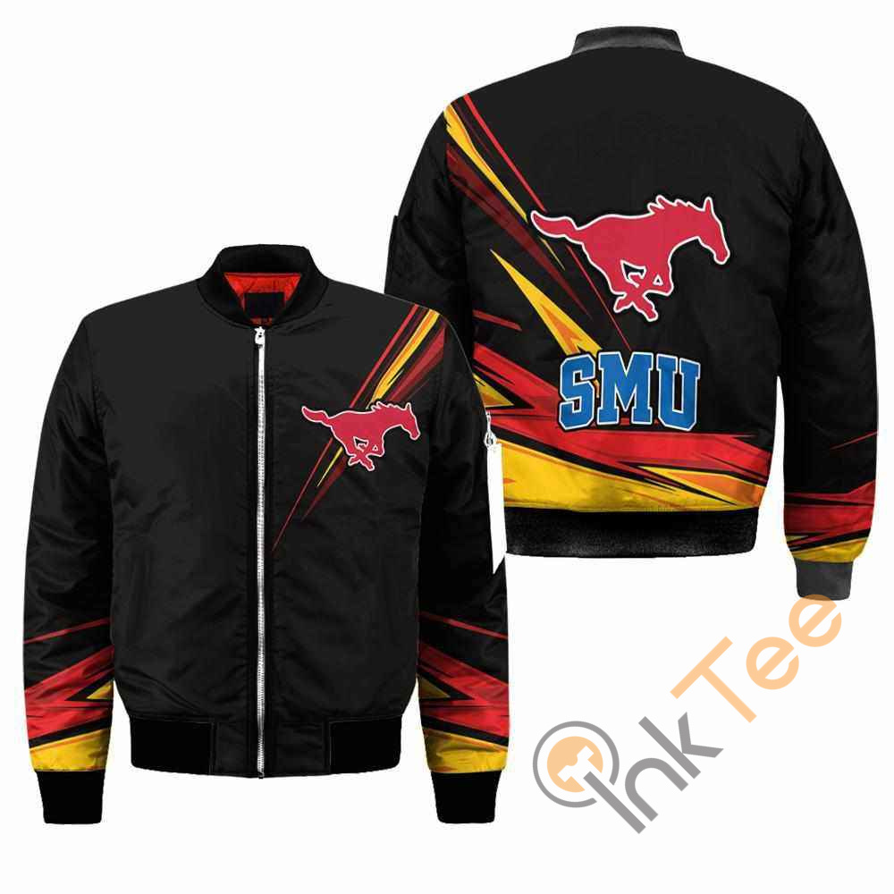 SMU Mustang NCAA Black Apparel Best Christmas Gift For Fans Bomber Jacket