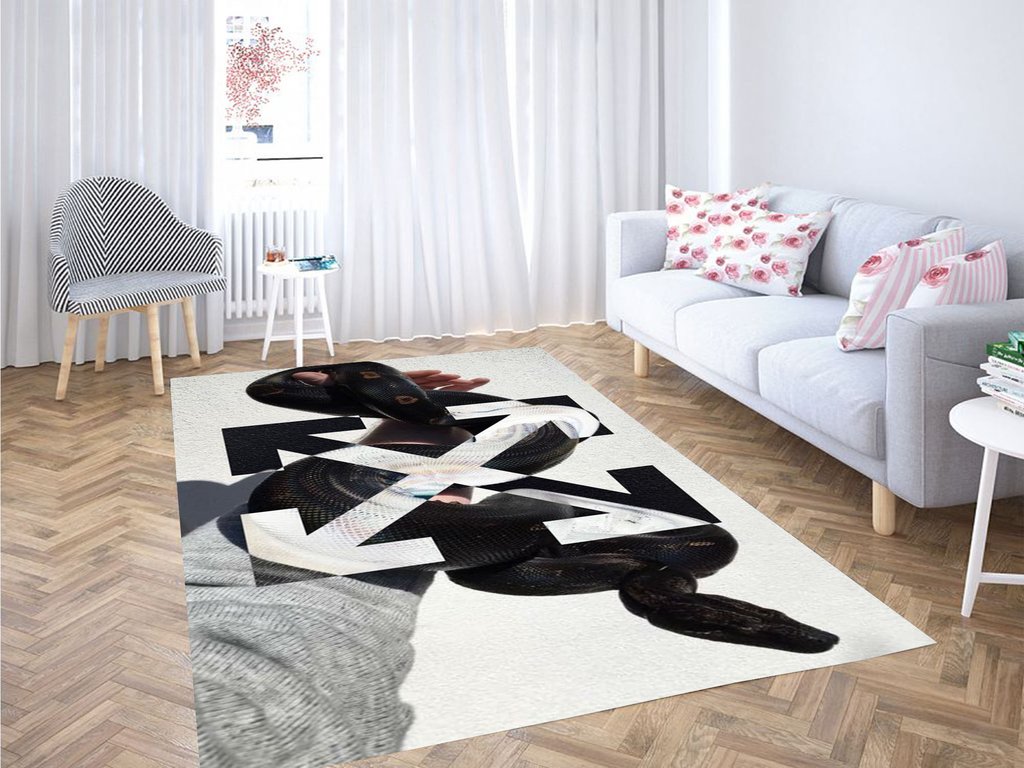 Snake Off White Living Room Modern Carpet Rug