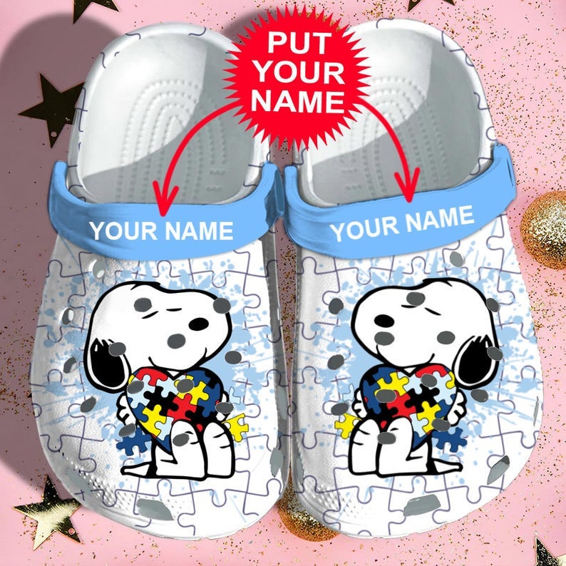 Snoopy Autism Autism Comfortable For Mens And Womens Classic Water Crocs Clog Shoes