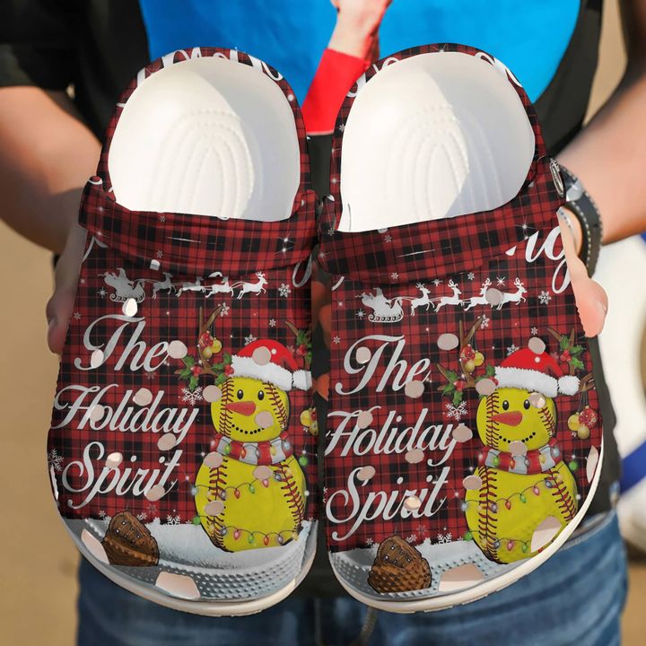 Softball Holiday Spirit Crocs Clog Shoes
