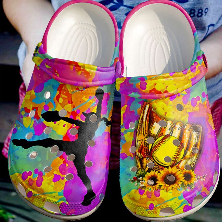 Softball Love In Crocs Clog Shoes