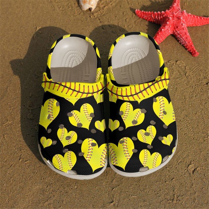 Softball Pattern Crocs Clog Shoes