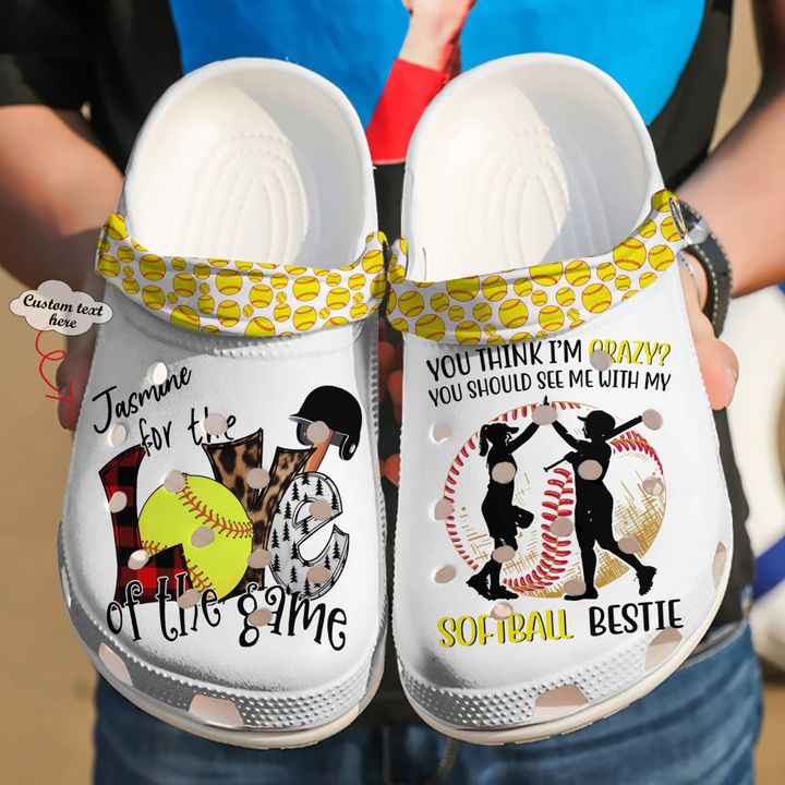 Softball Personalized Bestie Crocs Clog Shoes