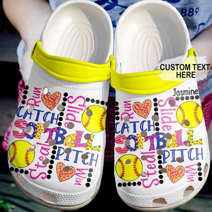 Softball Personalized Catch And Steal Crocs Clog Shoes