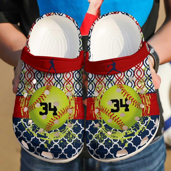 Softball Personalized Color Crocs Clog Shoes