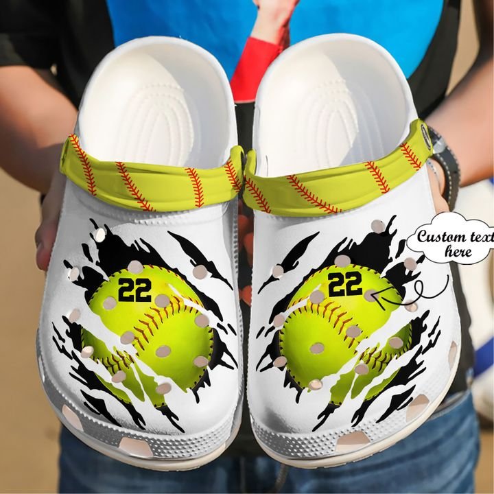 Softball Personalized Crack Collection Crocs Clog Shoes