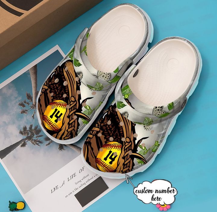 Softball Personalized Daisy Crocs Clog Shoes
