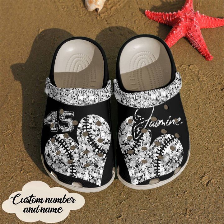 Softball Personalized Diamond Crocs Clog Shoes