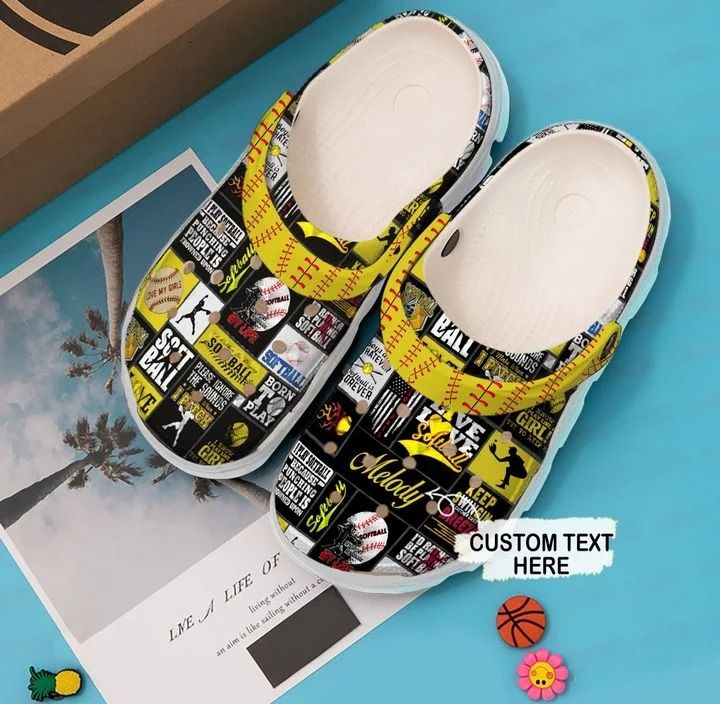 Softball Personalized Girl Crocs Clog Shoes