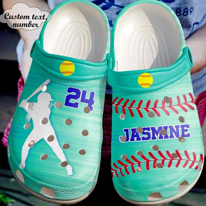 Softball Personalized Girl Crocs Clog Shoes