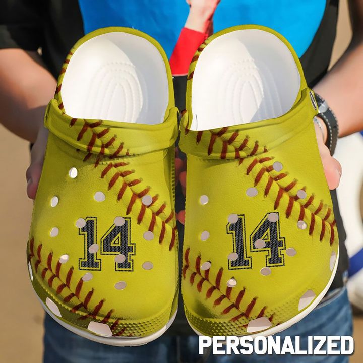 Softball Personalized Girl Crocs Clog Shoes