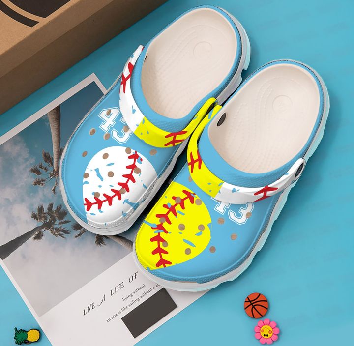 Softball Personalized Heart Crocs Clog Shoes