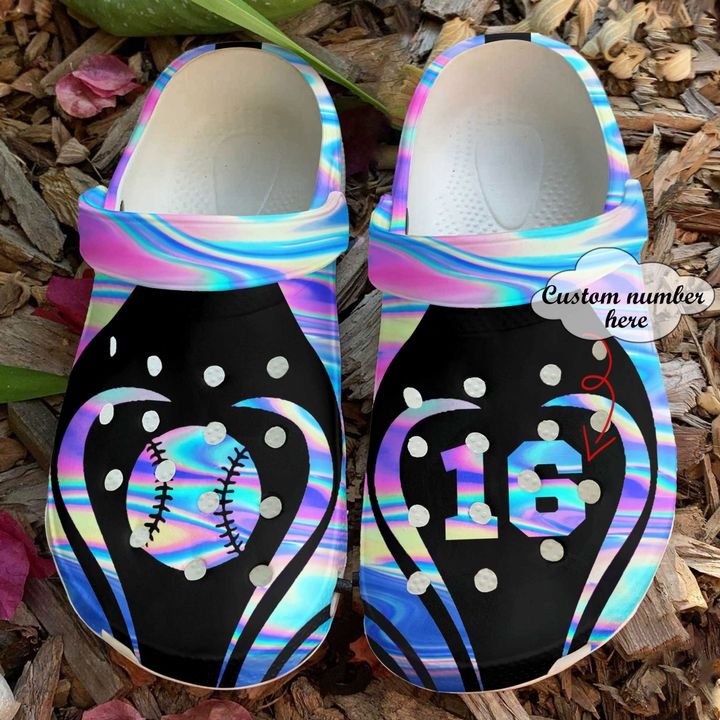 Softball Personalized Hologram Crocs Clog Shoes