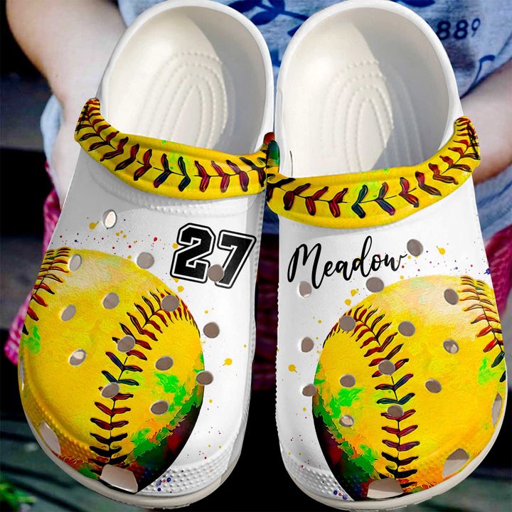 Softball Personalized I Love Crocs Clog Shoes