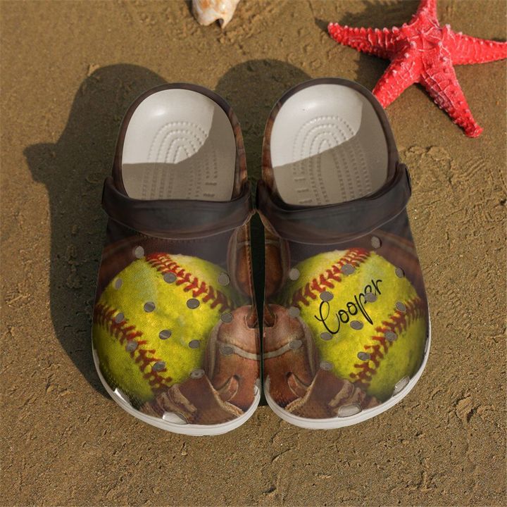 Softball Personalized Name Crocs Clog Shoes