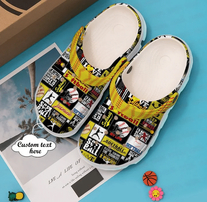 Softball Personalized Pattern Crocs Clog Shoes