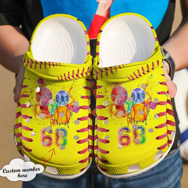 Softball Personalized Slime Crocs Clog Shoes