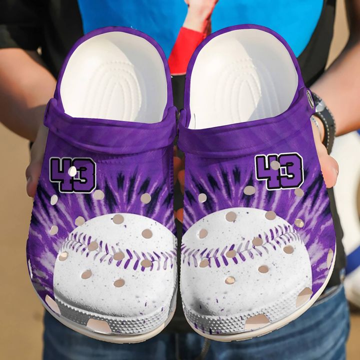 Softball Personalized Tie Dye Crocs Clog Shoes