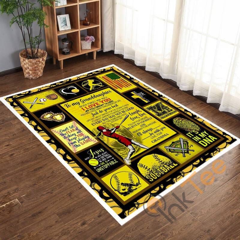 Softball Sofa A Picnic Doormat Living Room Bedroom Home Decoration Rug