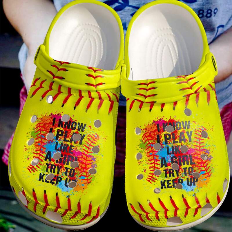 Softball Try To Keep Up Crocs Clog Shoes