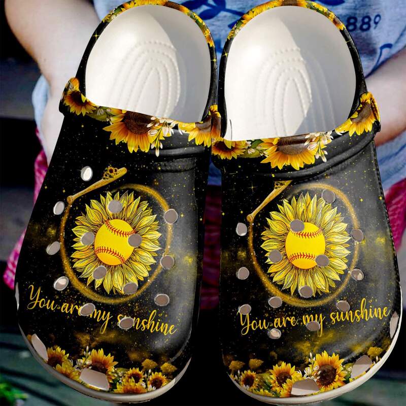 Softball You Are My Sunshine Crocs Clog Shoes