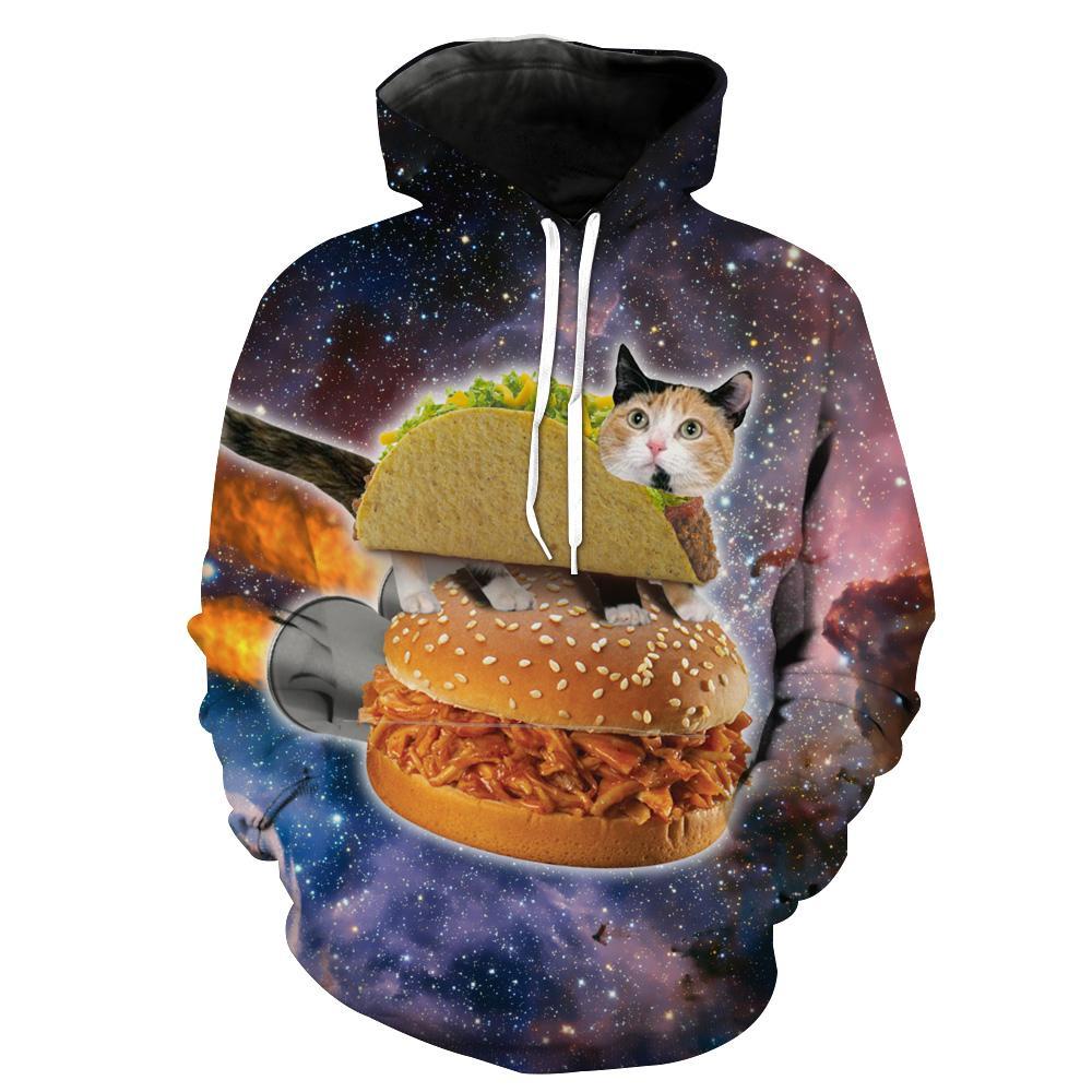 Space Taco Cat Galaxy Cats Hoodie 3D