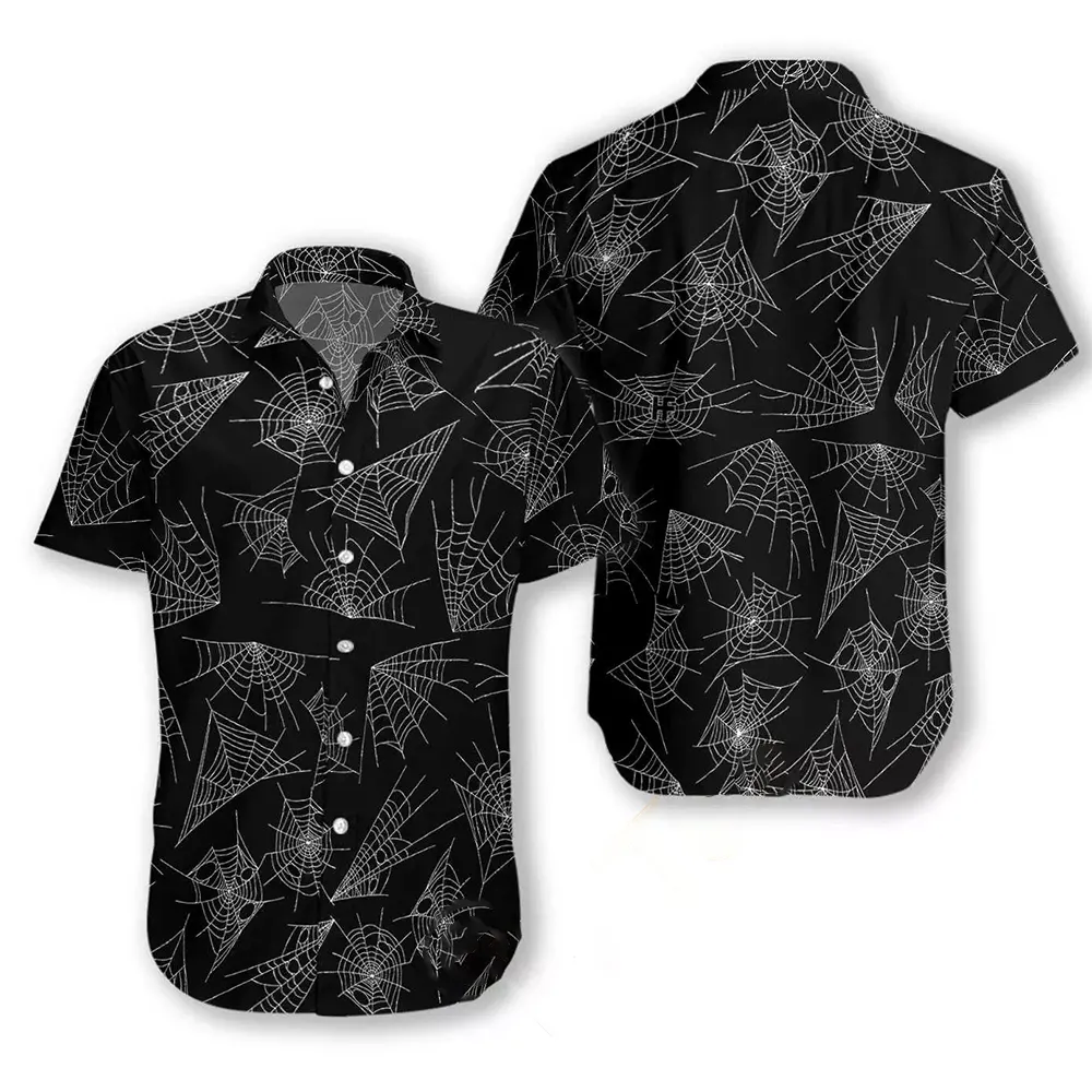 Spider Web Goth Hawaiian shirts