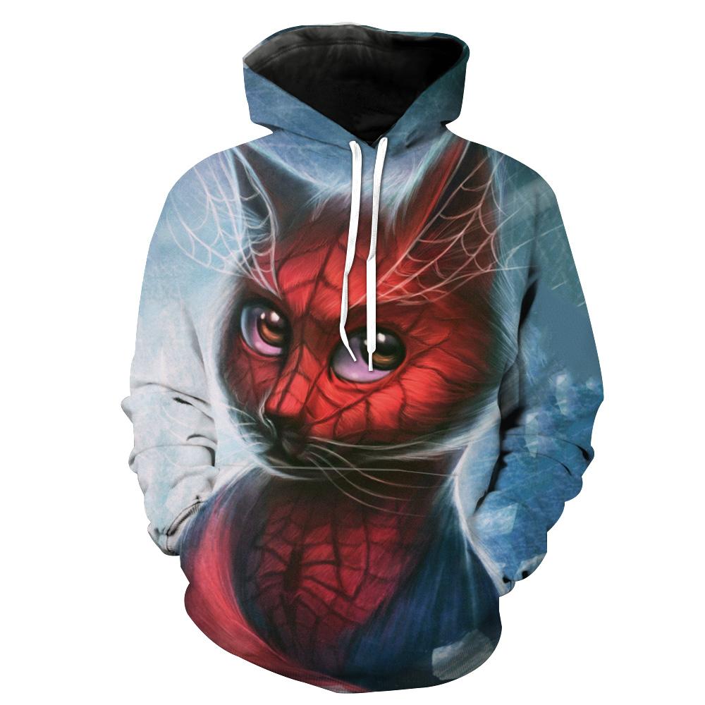 Spiderman Style Cat Superhero Cat Hoodie 3D