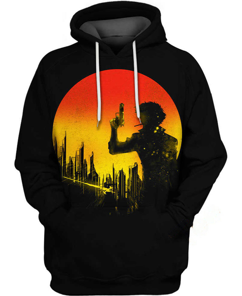 Spike Spiegel Cityscape Sunset Hoodie 3D