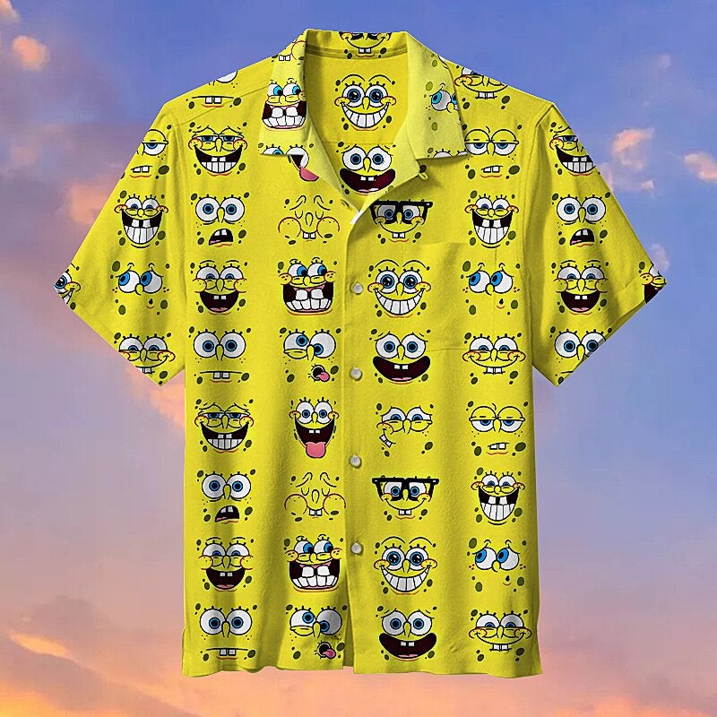 Spongebob Squarepants Smiling Faces Summer Vacation Hawaiian shirts