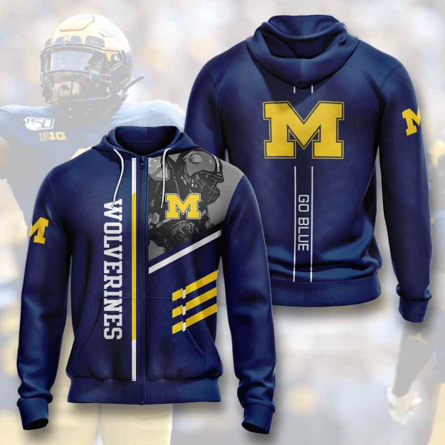 Sports American Football Ncaaf Michigan Wolverines Usa Hoodie 3D
