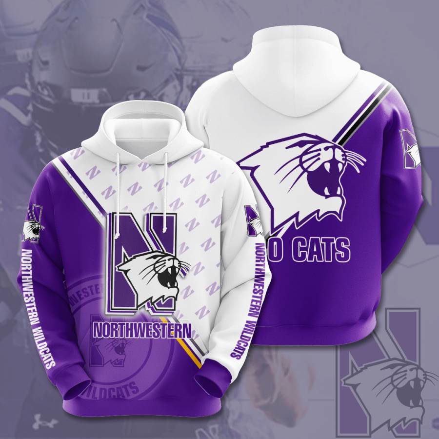 Sports American Football Ncaaf Northwestern Wildcats Usa Hoodie 3D