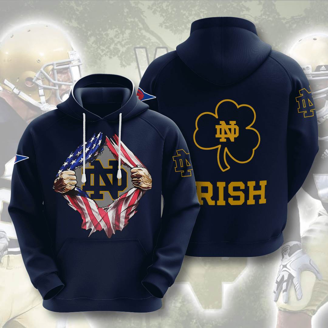 Sports American Football Ncaaf Notre Dame Fighting Irish Usa Hoodie 3D