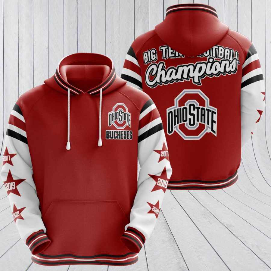 Sports American Football Ncaaf Ohio State Buckeyes Usa Hoodie 3D