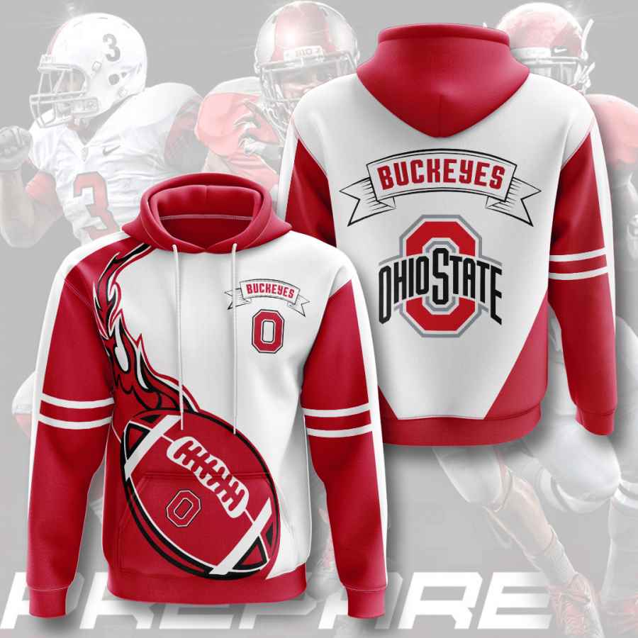 Sports American Football Ncaaf Ohio State Buckeyes Usa Hoodie 3D