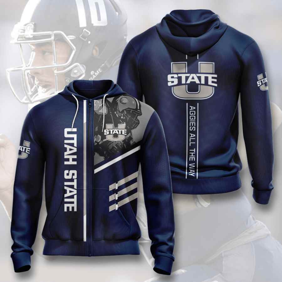 Sports American Football Ncaaf Utah State Aggies Usa Hoodie 3D