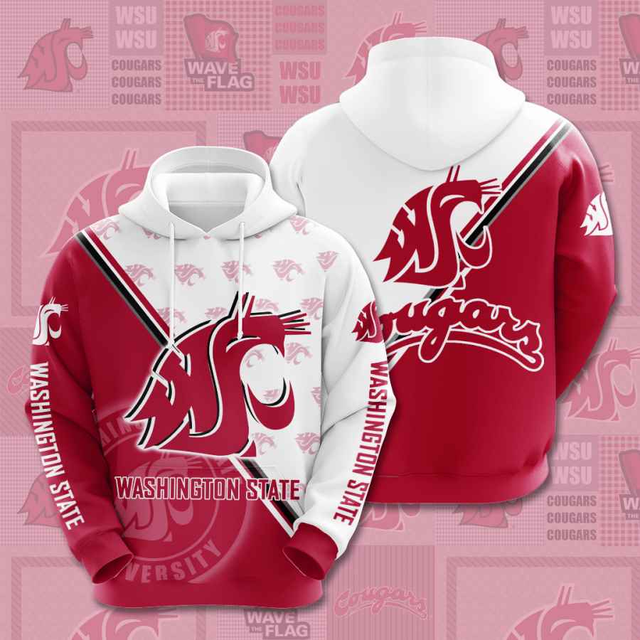Sports American Football Ncaaf Washington State Cougars Usa Hoodie 3D