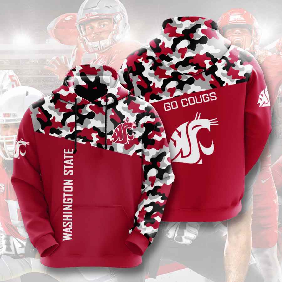Sports American Football Ncaaf Washington State Cougars Usa Hoodie 3D