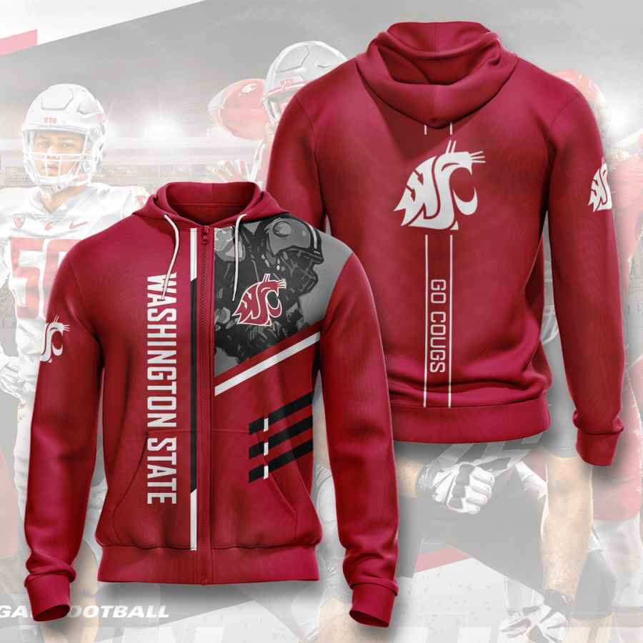 Sports American Football Ncaaf Washington State Cougars Usa Hoodie 3D