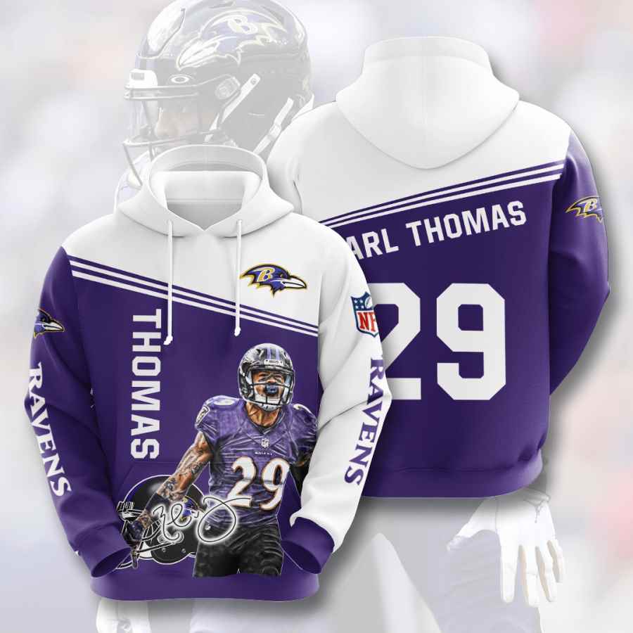 Sports American Football Nfl Baltimore Ravens Earl Thomas Usa Hoodie 3D