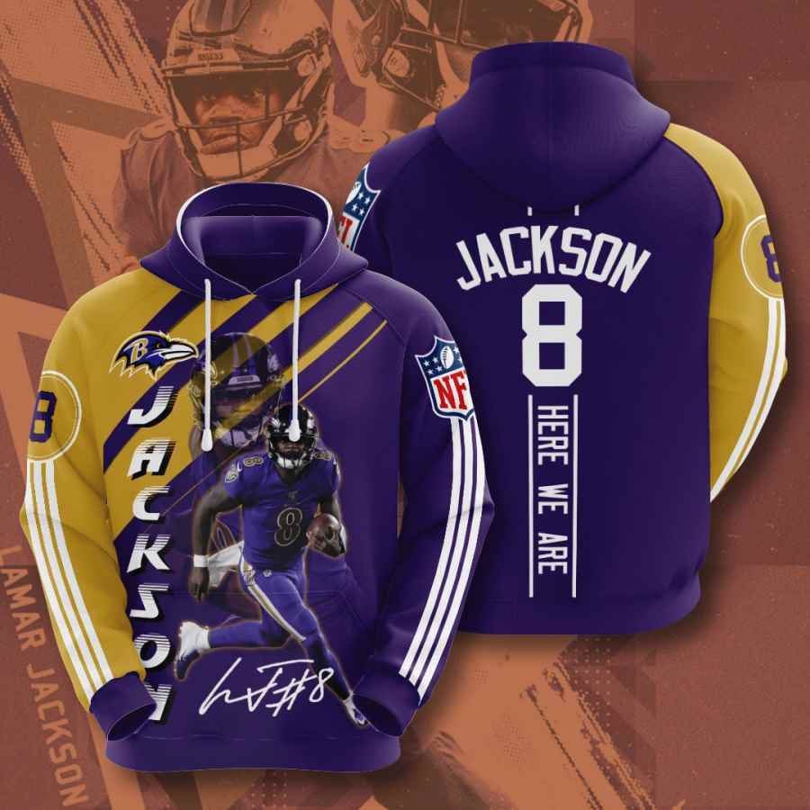 Sports American Football Nfl Baltimore Ravens Lamar Jackson Usa Hoodie 3D