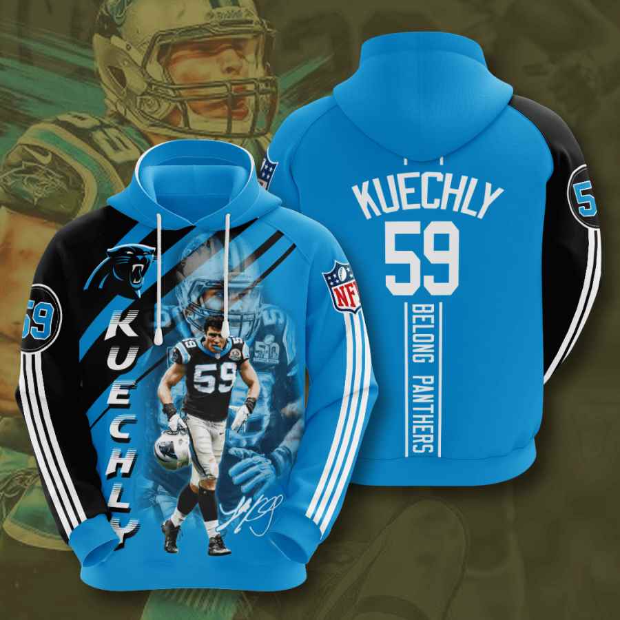 Sports American Football Nfl Carolina Panthers Luke Kuechly Usa Hoodie 3D