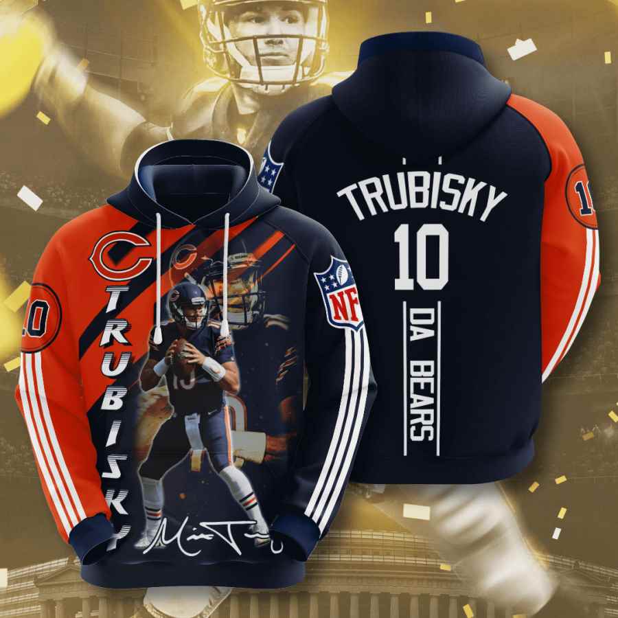 Sports American Football Nfl Chicago Bears Mitchell Trubisky Usa Hoodie 3D