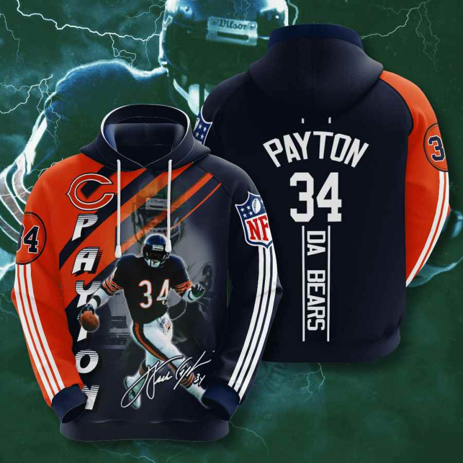 Sports American Football Nfl Chicago Bears Walter Payton Usa Hoodie 3D