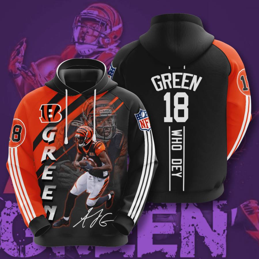 Sports American Football Nfl Cincinnati Bengals A. J. Green Usa Hoodie 3D