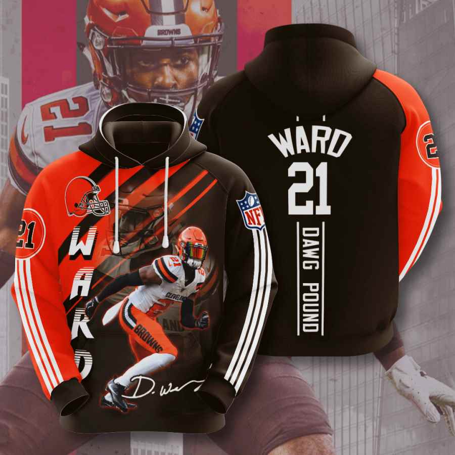 Sports American Football Nfl Cleveland Browns Denzel Ward Usa Hoodie 3D