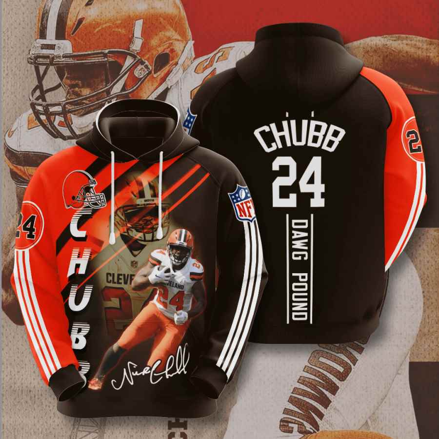 Sports American Football Nfl Cleveland Browns Nick Chubb Usa Hoodie 3D